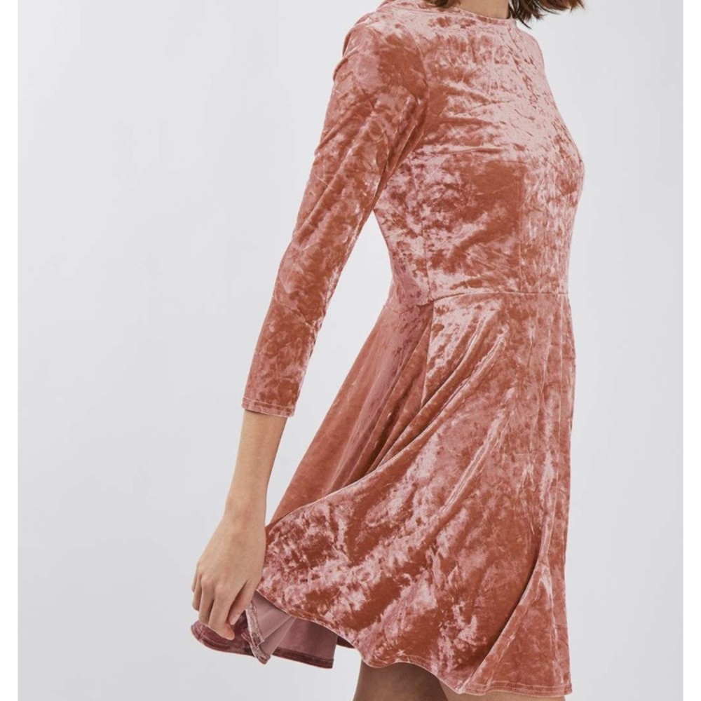 TOPSHOP PINK VELVET DRESS
